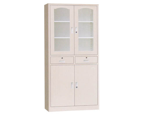 EK-101 中二斗玻璃柜（白櫻桃木） 1850x850x400mm